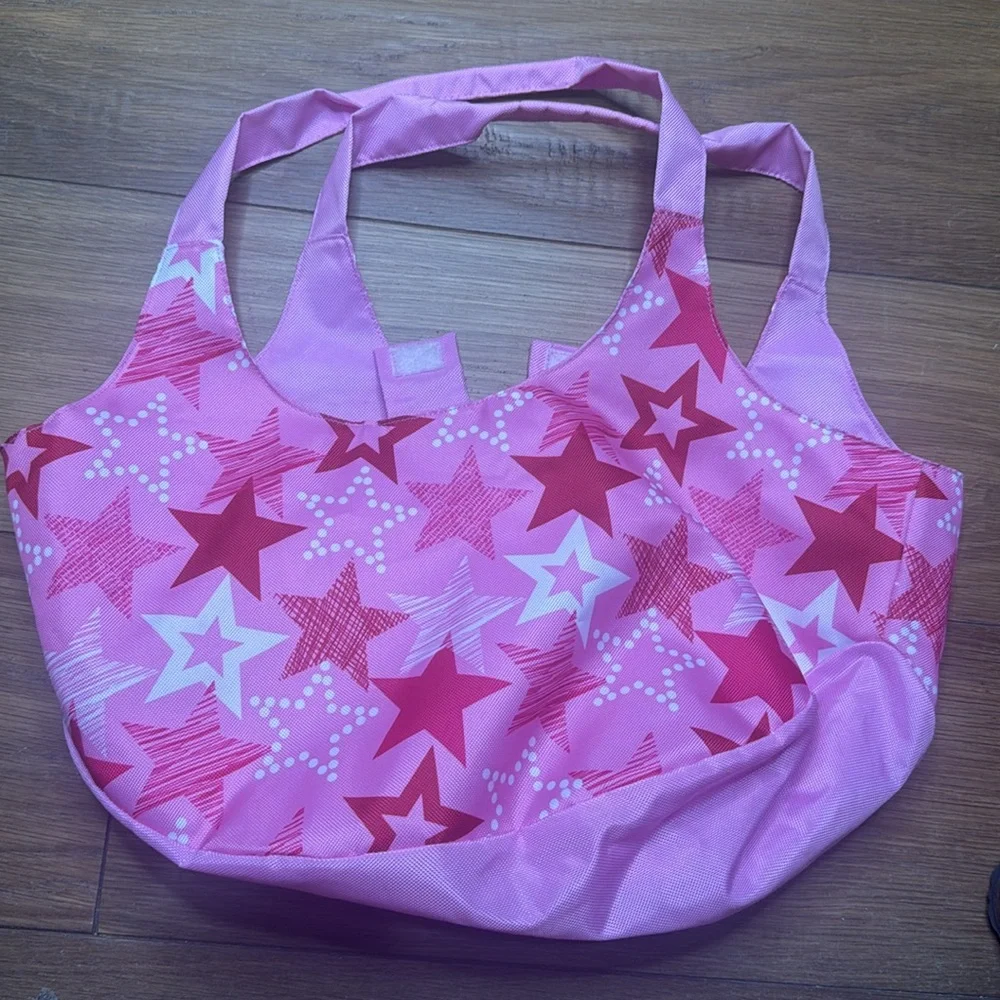 American Girl 2 Doll Carrying Purse Tote Pink with Stars